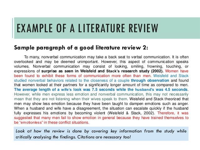 how to write short literature review