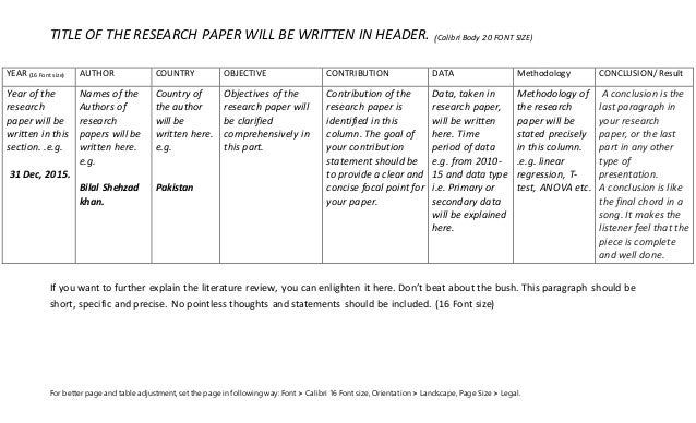 how to write review of a research paper